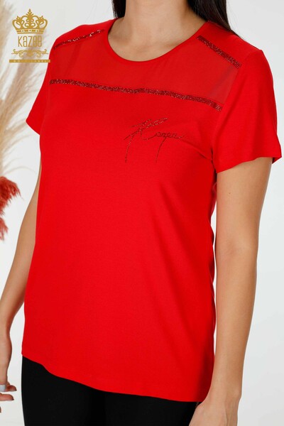 женская блузка оптом американская модель красный - 78857 | КАZEE - Thumbnail