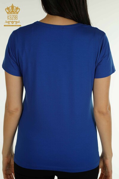 женская блузка оптом американская модель темно-синяя - 79177 | КАZEE - Thumbnail
