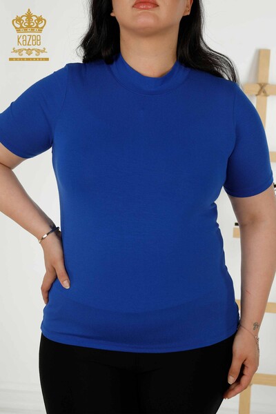 Женская блузка оптом - с коротким рукавом - электрическая - 79264 | КАZEE - Thumbnail
