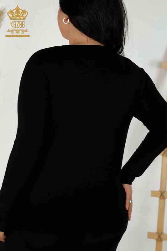 оптом женская блузка с леопардовым принтом черный - 79377 | КАЗЕЕ