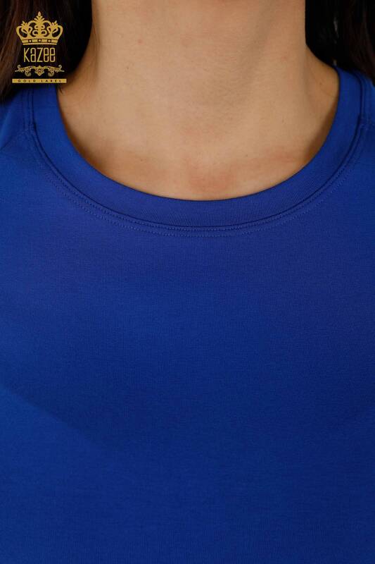 женская блузка оптом базовая темно-синяя - 79219 | КАZEE
