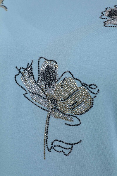 оптовая продажа женской вышивки из чесаного хлопка с рисунком розы на камне - 77883 | КАZЕЕ - Thumbnail