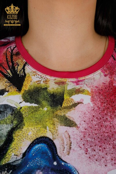 Женская блузка оптом с цифровой печатью - 12008 | КАZEE - Thumbnail