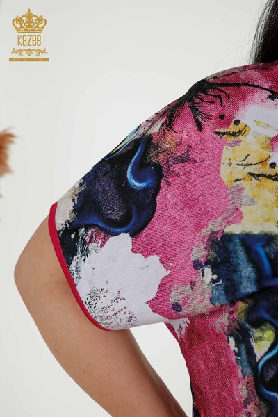 Женская блузка оптом с цифровой печатью - 12008 | КАZEE - Thumbnail