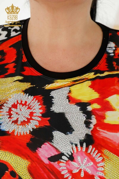 женские блузки оптом - цифровая печать - 12073 | КАZEE - Thumbnail