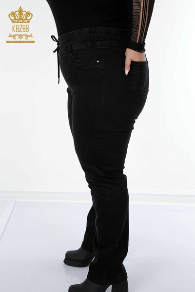 женские брюки оптом черные с карманом - 3659 | КАZEE - Thumbnail