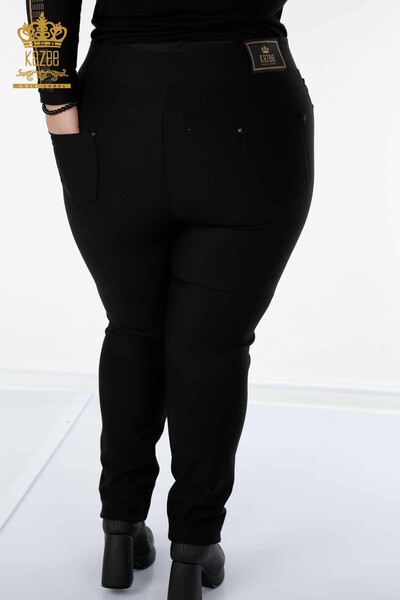 женские брюки оптом хрустальный камень вышитый черный - 3647 | КАZEE - Thumbnail