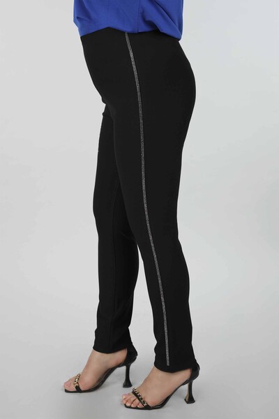 Оптовые женские брюки с вышивкой перьями и камнями - 3433 | КАZЕЕ - Thumbnail