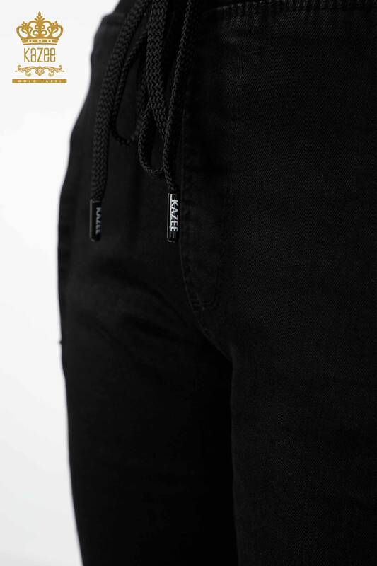 женские брюки оптом с эластичной резинкой на талии черного цвета - 3651 | КАZEE