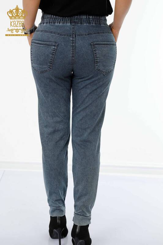 Женские брюки оптом с эластичной резинкой на талии темно-синего цвета - 3500 | КАZEE