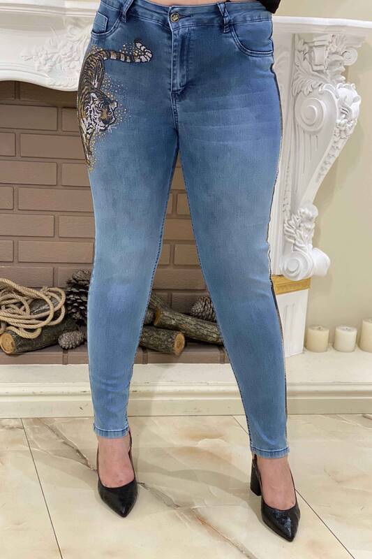 Оптовые женские брюки с вышивкой тигровым узором - 3260 | КАZEE