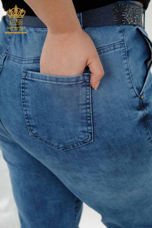 Джинсы женские оптом синие с карманом - 3686 | КАZЕЕ