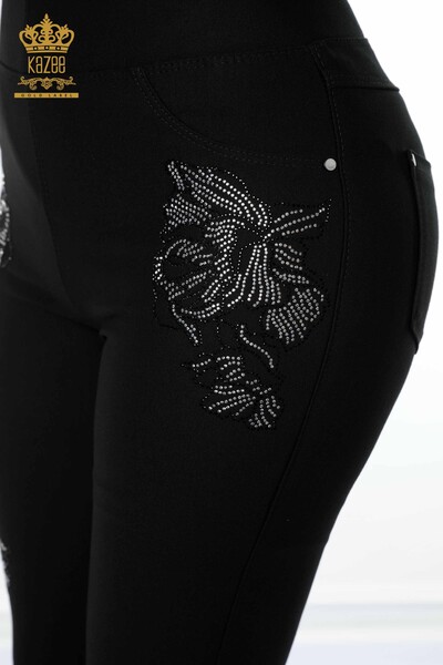 Женские джинсы оптом с рисунком черного цвета - 3565 | КАZEE - Thumbnail