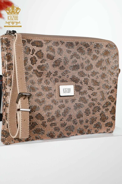 Kazee - Женская сумка оптом Леопардовая вышивка из норки - 513 | КАZEE (1)