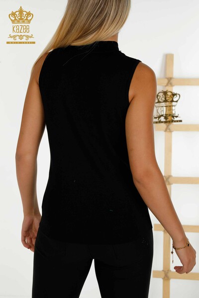 Оптовая продажа для женщин - Бусы Каменная вышивка - Черный - 30141 | КАZEE - Thumbnail
