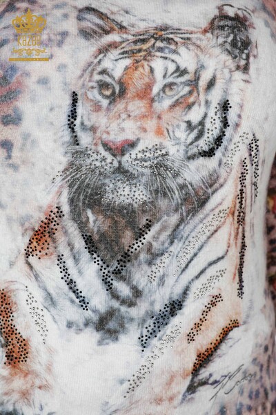 Оптовая Женский Трикотаж Свитер Ангора Узорчатая Норка - 18989 | КАЗЕЕ - 3