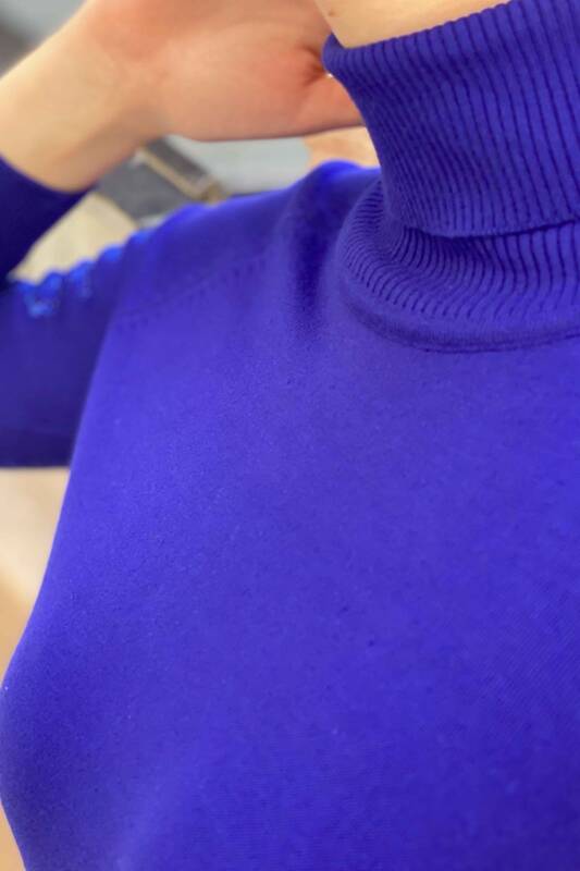 оптом женский трикотаж свитер водолазка рукав тюль подробный - 16064 | KAZEE