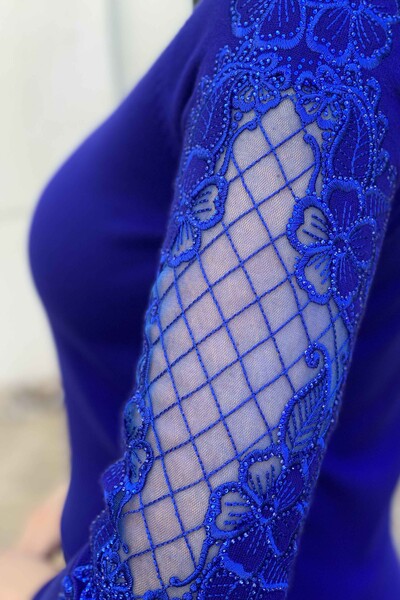 оптом женский трикотаж свитер водолазка рукав тюль подробный - 16064 | KAZEE - Thumbnail