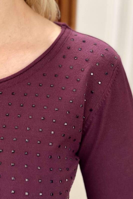 оптовая продажа женского трикотажа свитер с круглым вырезом и круглым вырезом - 16517 | КАZEE