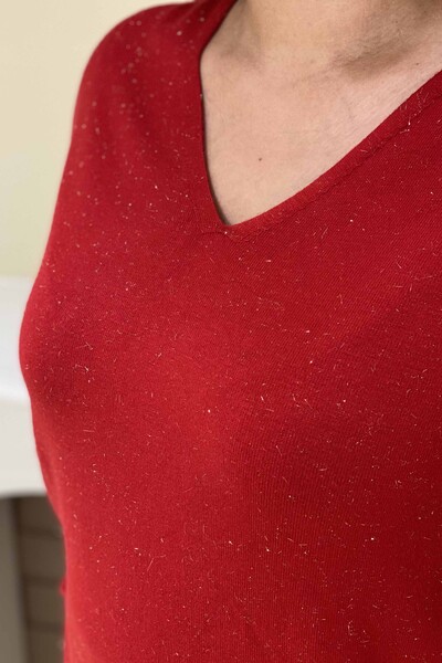 Женский трикотажный свитер оптом с блестящим карманом - 15900 | КАZEE - Thumbnail