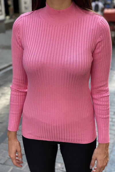 оптовый женский трикотаж свитер с воротником-стойкой подробно - 16238 | КАZEE - Thumbnail
