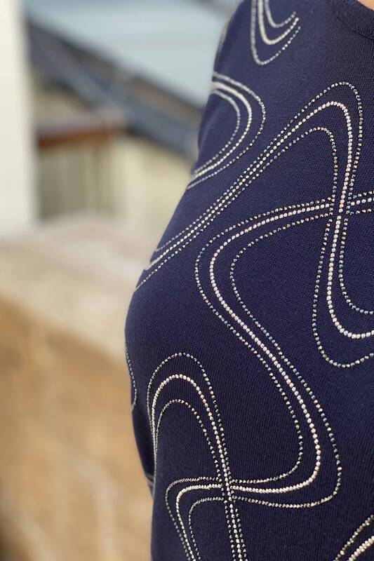 оптом женский трикотаж свитер с круглым вырезом с рисунком - 16469 | КАZEE