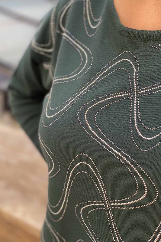 оптом женский трикотаж свитер с круглым вырезом с рисунком - 16469 | КАZEE