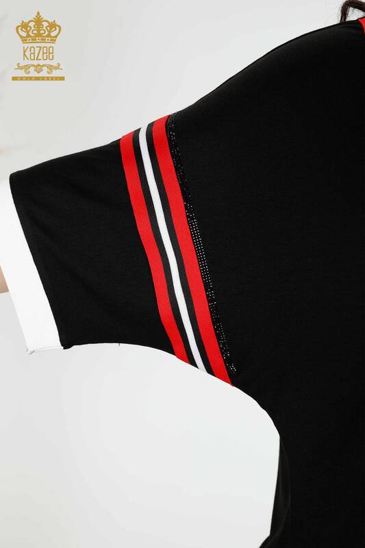 Женская туника оптом в полоску, два цвета, черный экрю - 77730 | КАZЕЕ