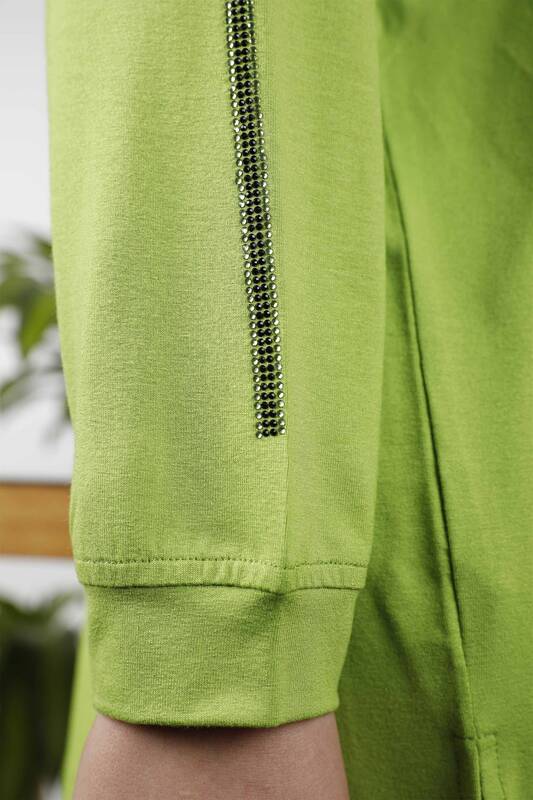 оптом Женская блузка с вышивкой камнями и круглым вырезом с круглым вырезом - 77929 | КАZЕЕ