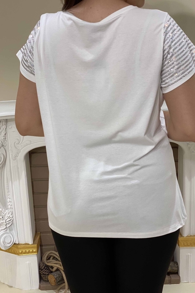 Женская блузка оптом с вышивкой V-образным вырезом, американская модель - 77749 | КАZЕЕ - Thumbnail