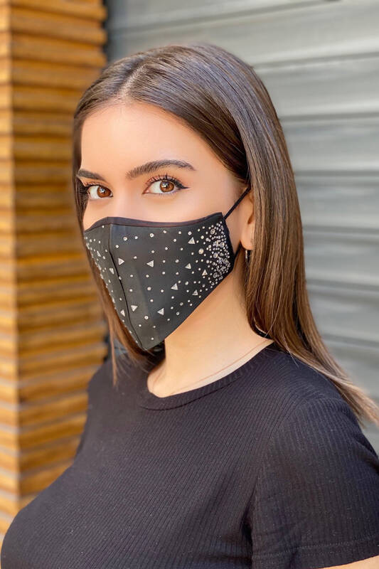 Оптовая женская маска в форме камня с вышивкой - 385 | КАZEE