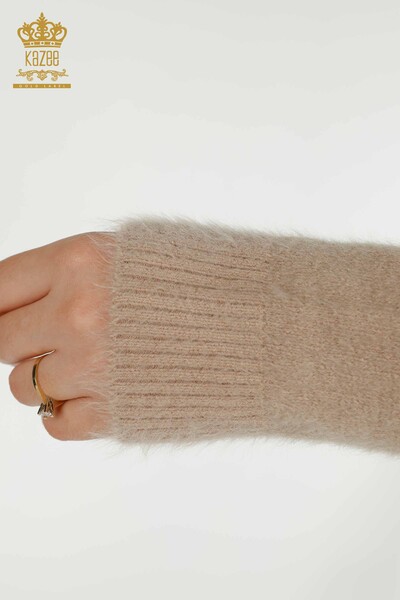 Женский вязаный свитер оптом Ангора Базовый Бежевый - 18921 | КАZEE - Thumbnail