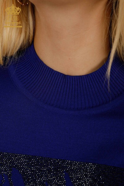 Женские трикотажные свитера Сакс с розовым узором оптом - 30448 | КАZEE - Thumbnail