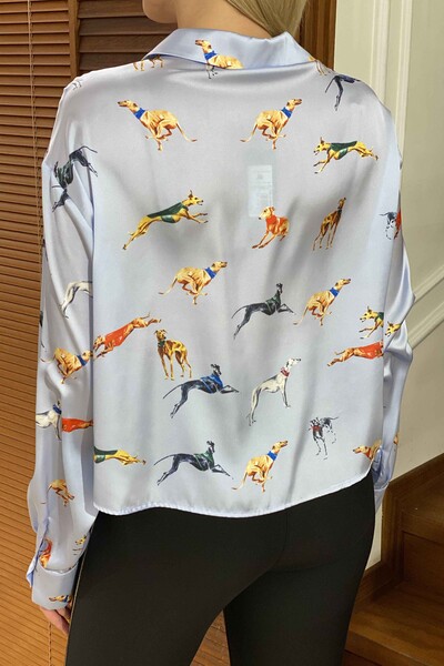 Женская рубашка оптом Атласная фигурка животного - 17200 | КАZEE - Thumbnail