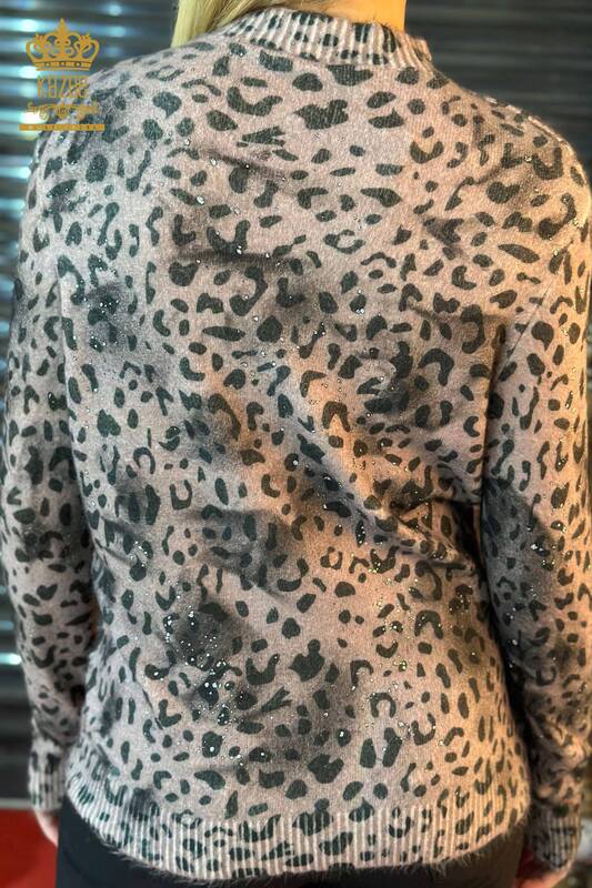 Женский вязаный свитер оптом из ангорской норки с цифровым принтом - 18996 | КАZЕЕ