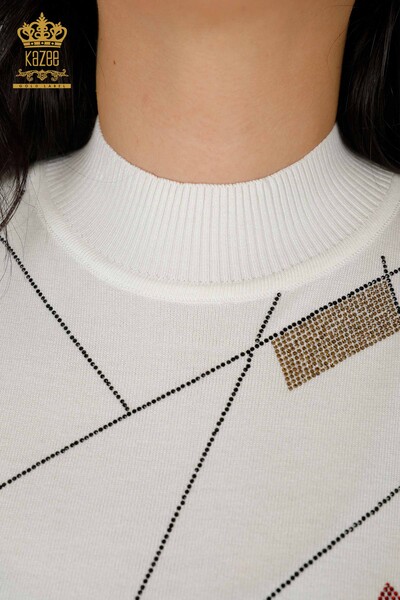 Оптовый Женский Трикотаж Свитер Стенд Экрю - 30078 | КАZЕЕ - 6