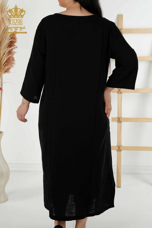 Женское платье оптом - два кармана - черное - 20400 | КАZEE