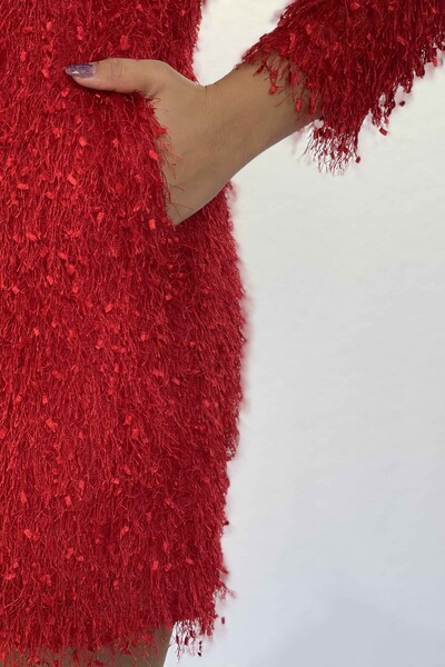 Женское платье оптом с карманами и отделкой под мрамор - 16650 | КАZЕЕ - Thumbnail