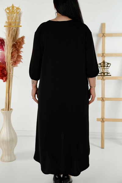 Женское платье оптом - Кристалл - Вышитый камень - Черный - 20410 | КАZEE - Thumbnail