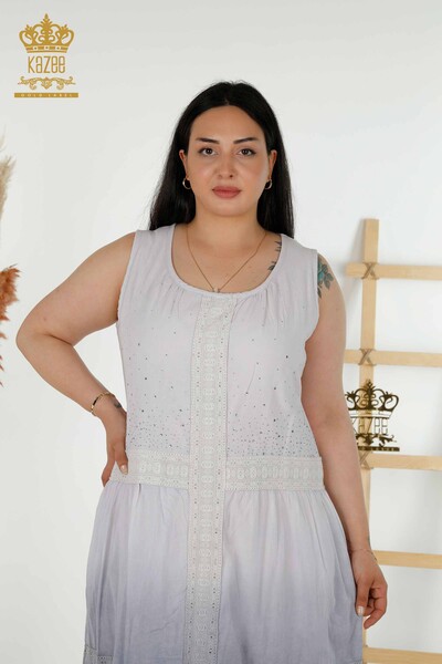Kazee - Женское платье оптом - Кружевные детали - Серый - 20305 | КАZEE (1)