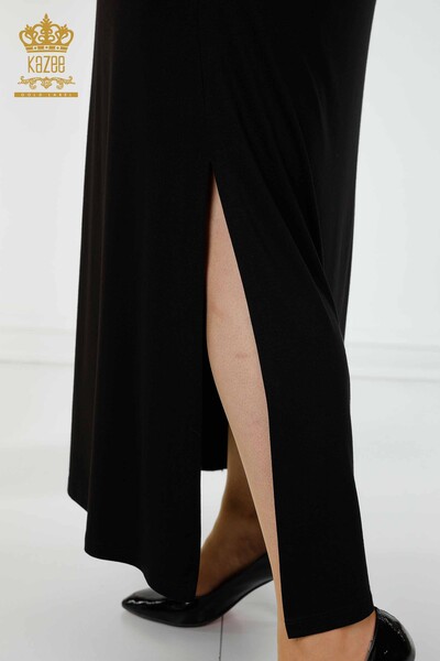 Женское платье оптом Цветочный узор Черный - 7733 | КАZEE - Thumbnail