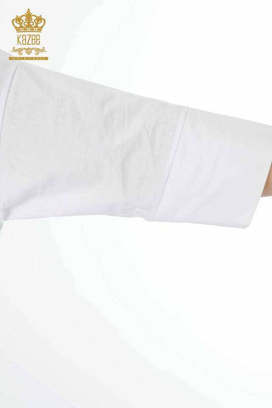 Женская рубашка оптом с карманом и кружевом, детализированный хлопок - 20207 | КАZЕЕ