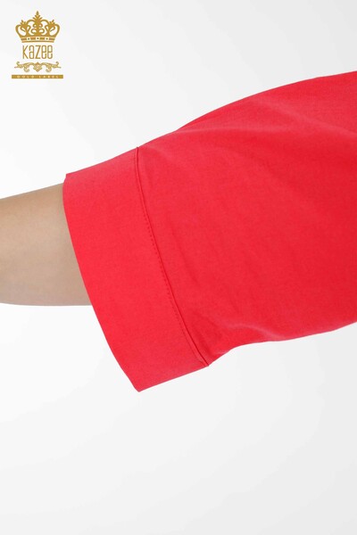 женская рубашка оптом с коралловым узором - 20123 | КAZEE - Thumbnail