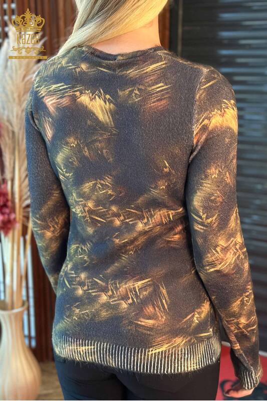 Женский вязаный свитер оптом из ангоры с рисунком - 18324 | КАZEE