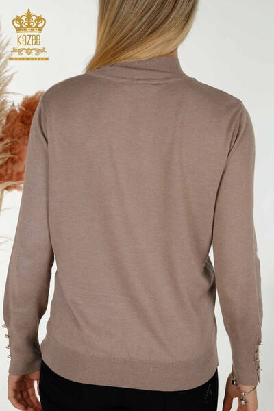 Женский вязаный свитер базовый норковый оптом - 30507 | КАZEE - Thumbnail