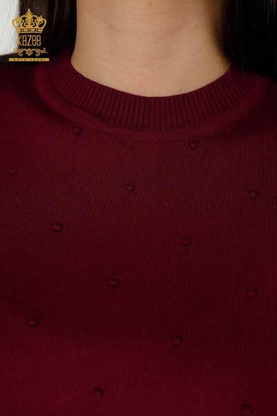 Женский трикотажный свитер оптом - американская модель - фиолетовый - 30131 | КАZEE - Thumbnail