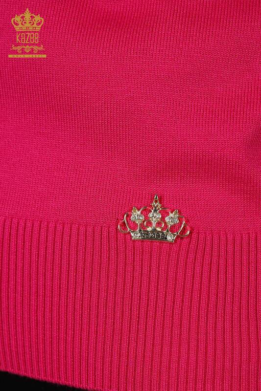 Женский трикотажный свитер оптом - Американский Выкройка - Фуксия - 30255 | КАZЕЕ