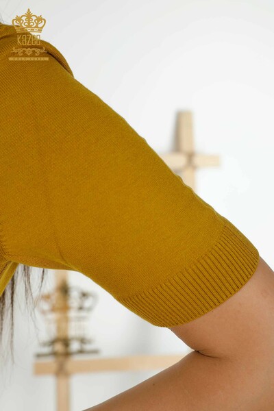Женский трикотажный свитер оптом - американская модель - горчица - 30255 | КАZEE - Thumbnail