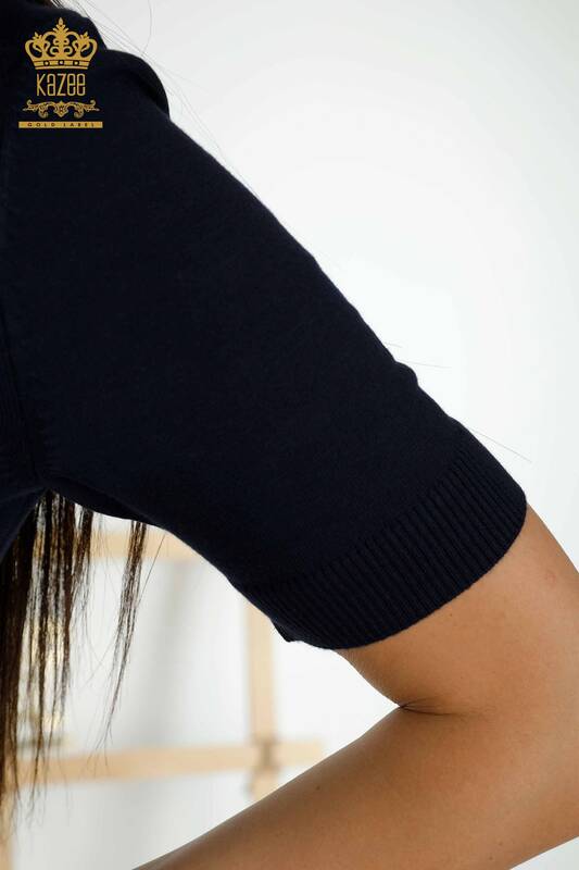 Женский трикотажный свитер оптом - американская модель - темно-синий - 30255 | КАZEE