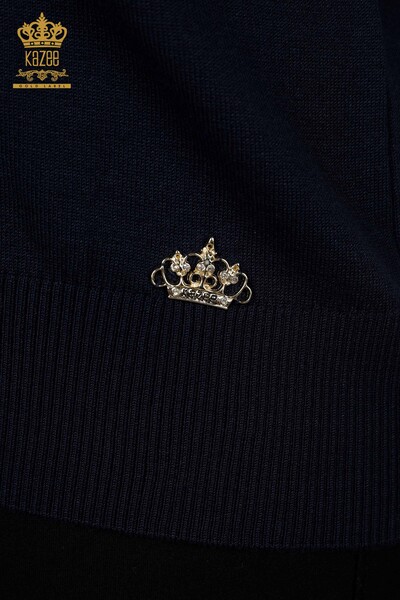 Женский трикотажный свитер оптом - американская модель - темно-синий - 30389 | КАZEE - 5